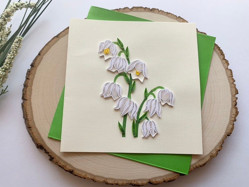 Lily of the Valley Quilling Card May Flower Birthday Card Etsy