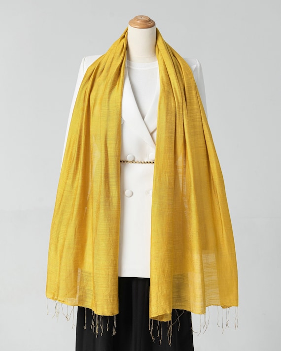 Bonnet jaune moutarde en laine, lin, soie et cachemire pour homme