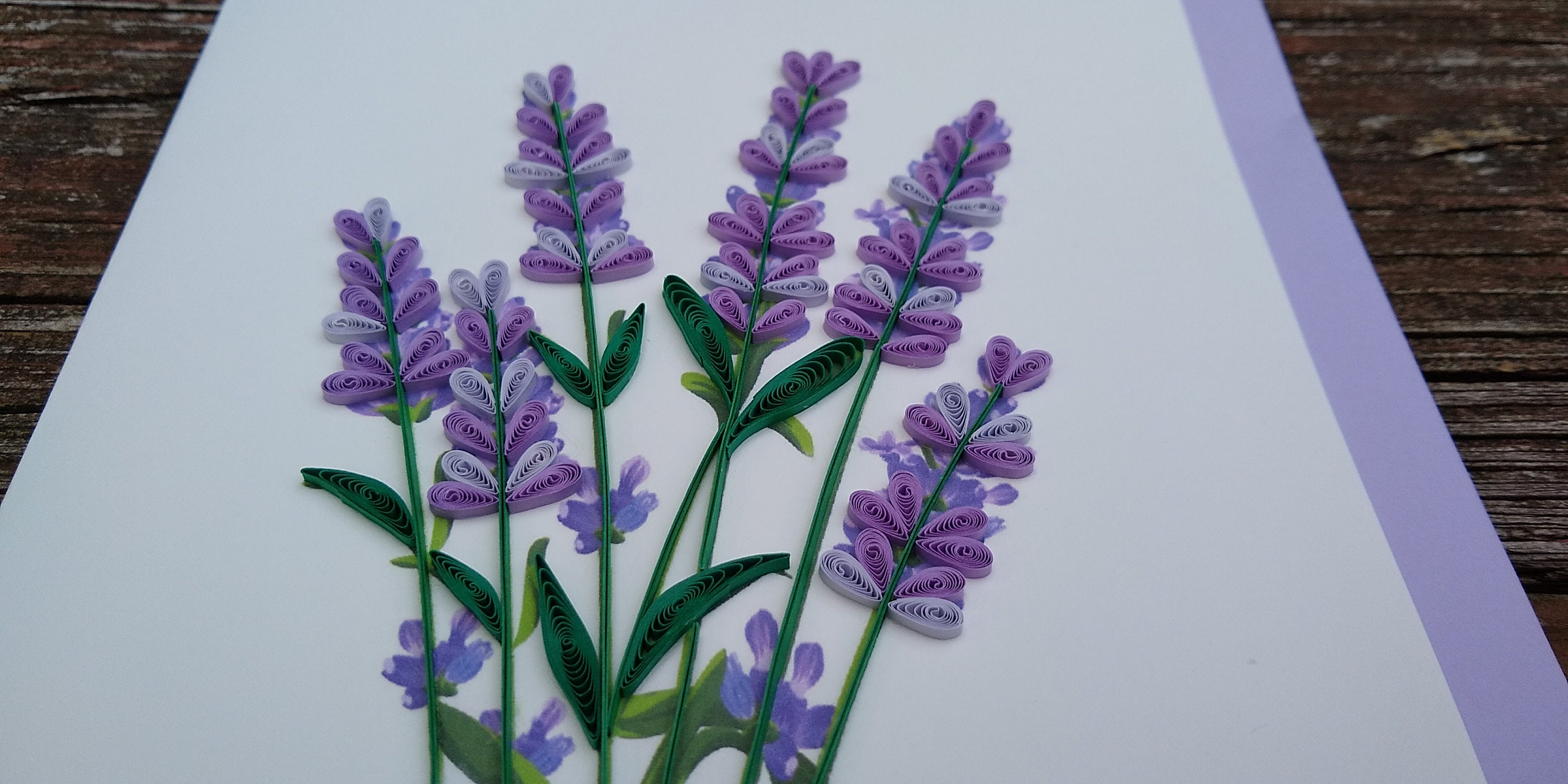 Lavender Quilling Card Flower Thank You Card Purple Birthday Etsy