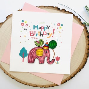 Baby Happy Birthday Quilling Card, Happy 1st Birthday Card, Baby Congratulation Card