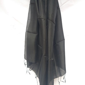 Pure Black Silk Scarf 100% Silk Shawl Black Scarf for - Etsy