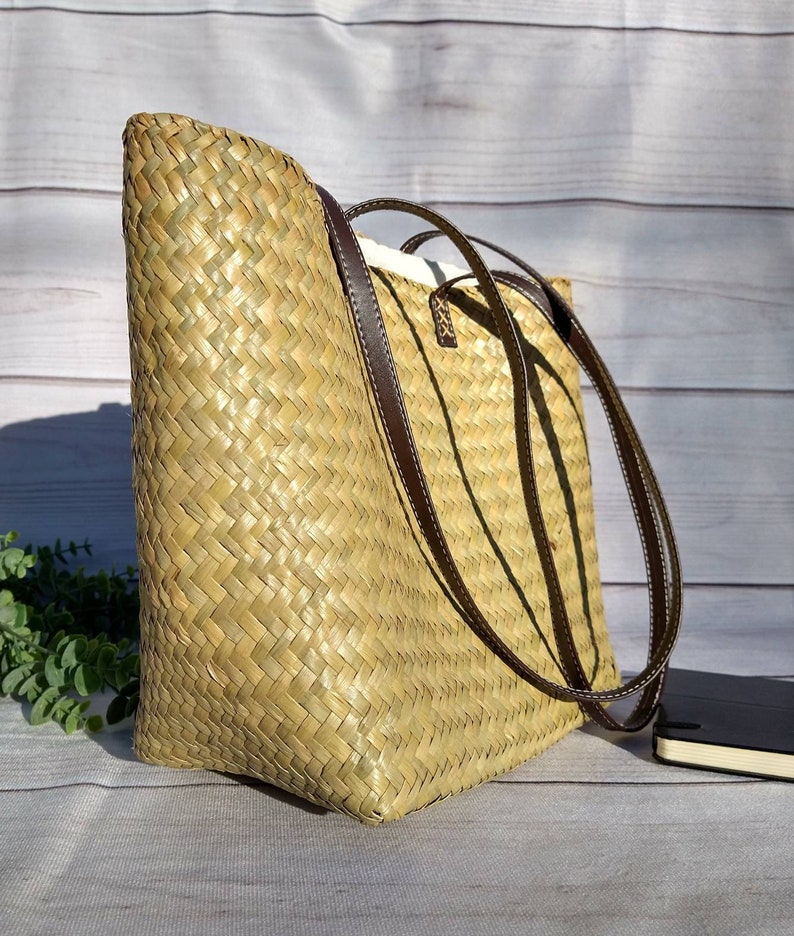 French Market Straw Tote Beach Bag Large Shoulder Bag With Etsy