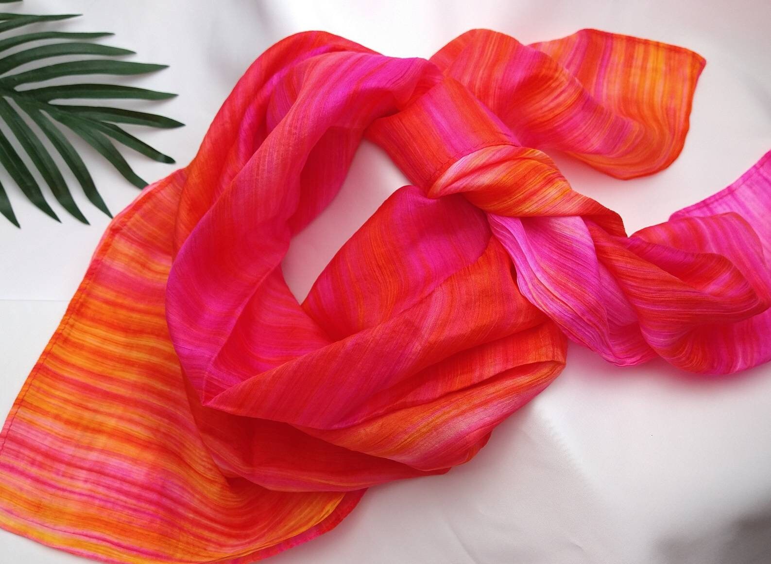 hot pink silk bandana