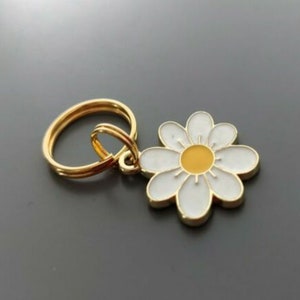 Beautiful White Enamel Daisy Charm