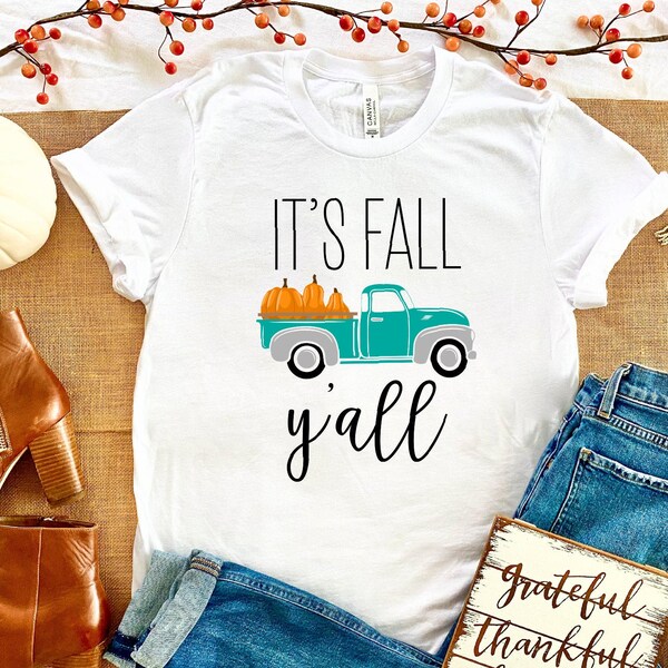 It's Fall Y'all Shirt, Women's Cute Fall TShirt, Pumpkin Patch Shirt, Holiday Shirt, Happy Fallidays, Thanksgiving Outfit, Autumn Shirt