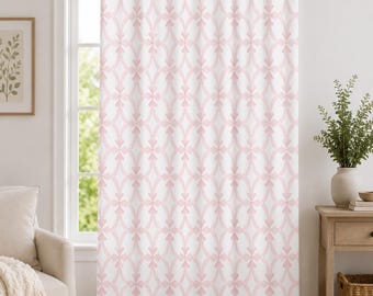 Cortina elegante rosa transparente para ventana, cortina de poliéster que filtra la luz.