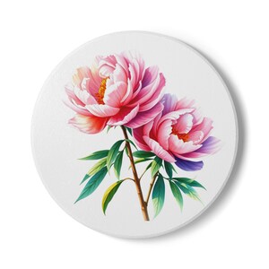 Floral Ceramic Coaster | Stylish Home Decor, Gift for Home, Unique Coasters for Drinks, Tabletop Accessories