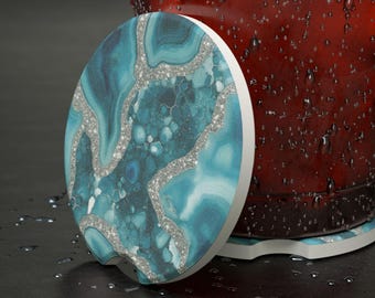 Artistieke spekstenen auto-achtbaan, stijlvolle bekerhouder voor in de auto, decoratief voertuigaccessoire, uniek cadeau voor autoliefhebbers, perfect voor op de weg