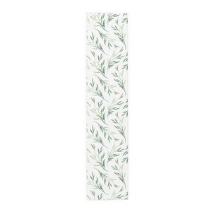 Camino de mesa de hojas verdes suaves, decoración botánica para mesa, comedor de estilo campestre francés, decoración de mesa cottagecore, camino de mesa neutro de eucalipto imagen 5