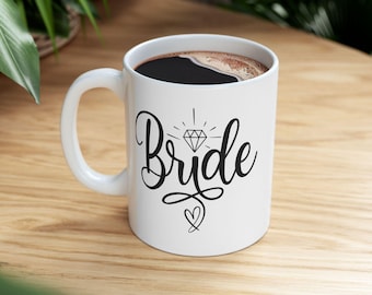 Taza de cerámica para novia, regalo de boda, regalo de compromiso, despedida de soltera, regalo para recién casados, regalo de aniversario, taza de café con leche.