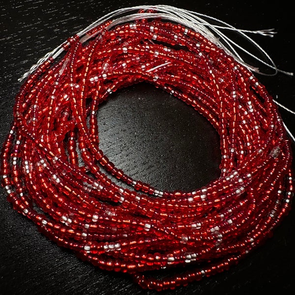 Red & Clear Waist Bead | African Waist Beads | Body Jewelry | Weight - Loss Beads