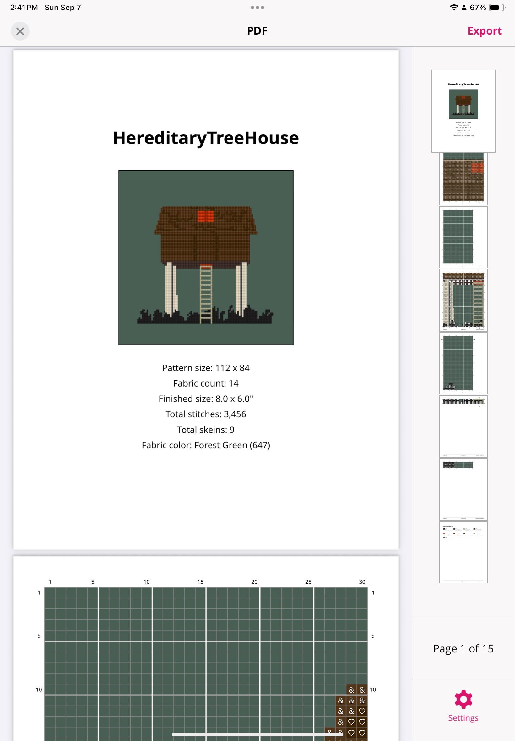 A24| Hereditary Treehouse Cross Stitch Patterns: Downloadable PDF - Etsy