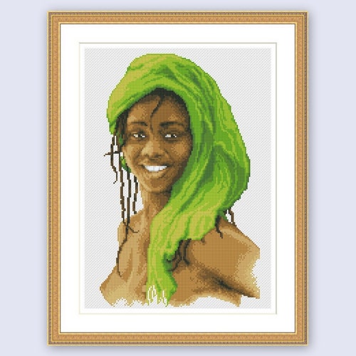 African Woman Cross Stitch Pattern 6 Instant PDF Download Etsy