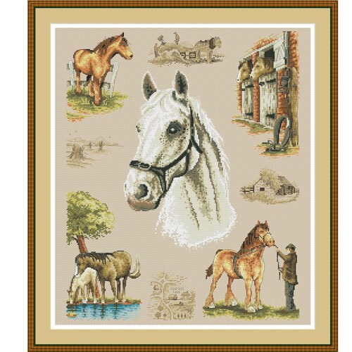 Horse Show Jumping Cross Stitch Pattern 1 Instant PDF Download Etsy