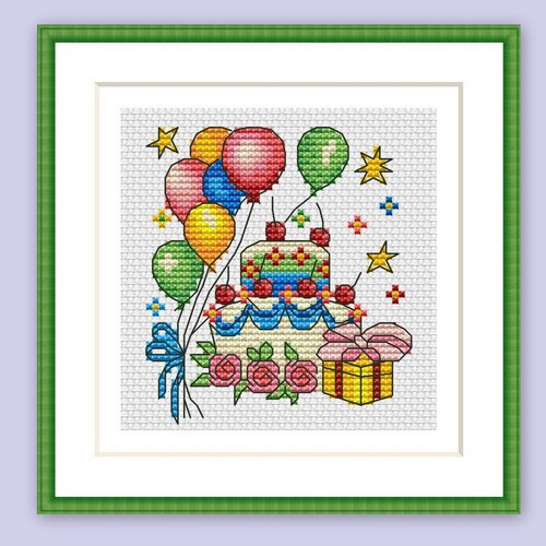 Happy Birthday Cross Stitch Pattern Pdf Birthday Embroidery - Etsy
