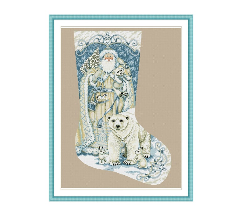 Christmas Stocking Cross Stitch Pattern Digital  DIY Instant 1  