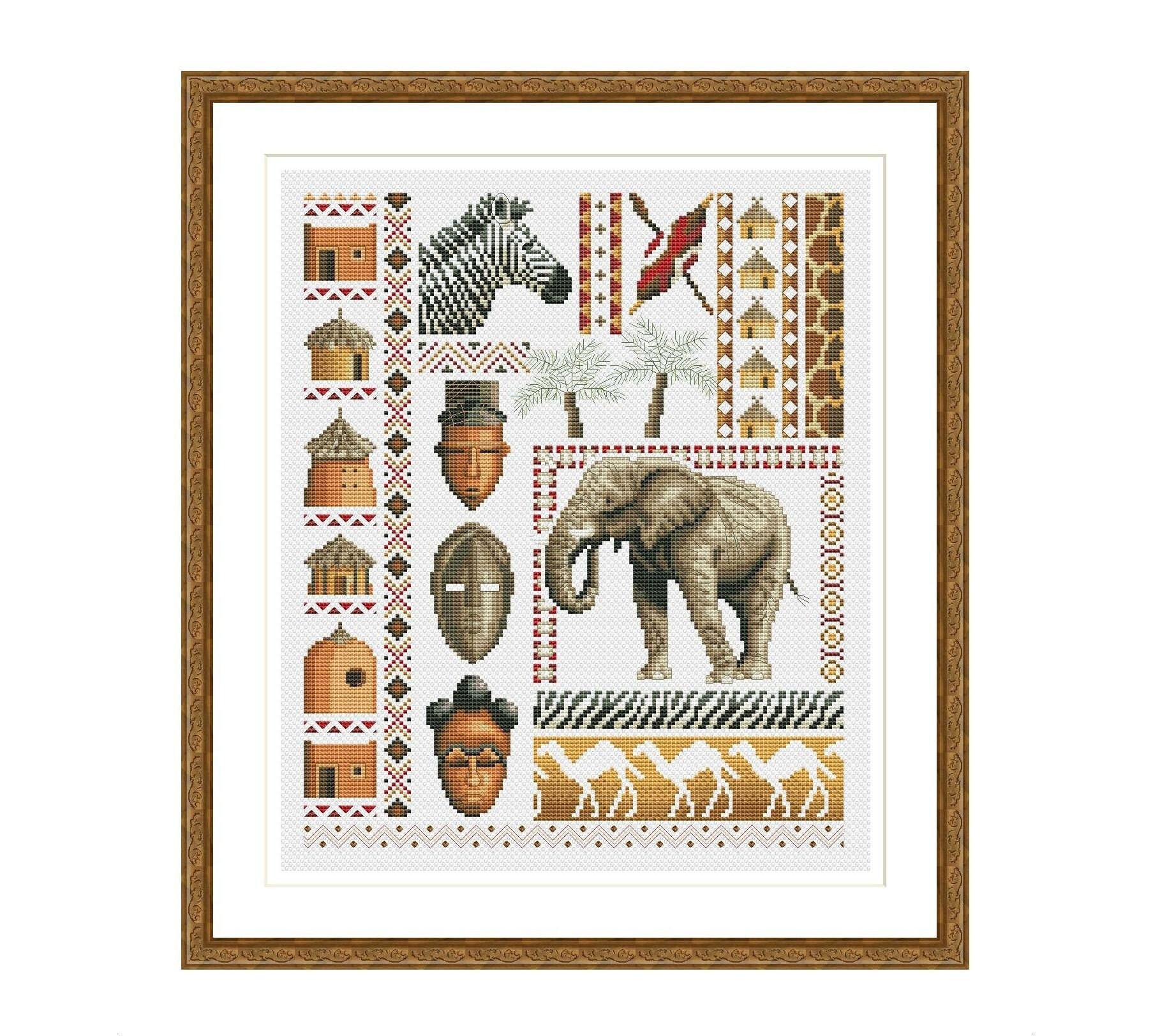 Craft Supplies & Tools Elephant Animal PDF Counted cross stitch pattern