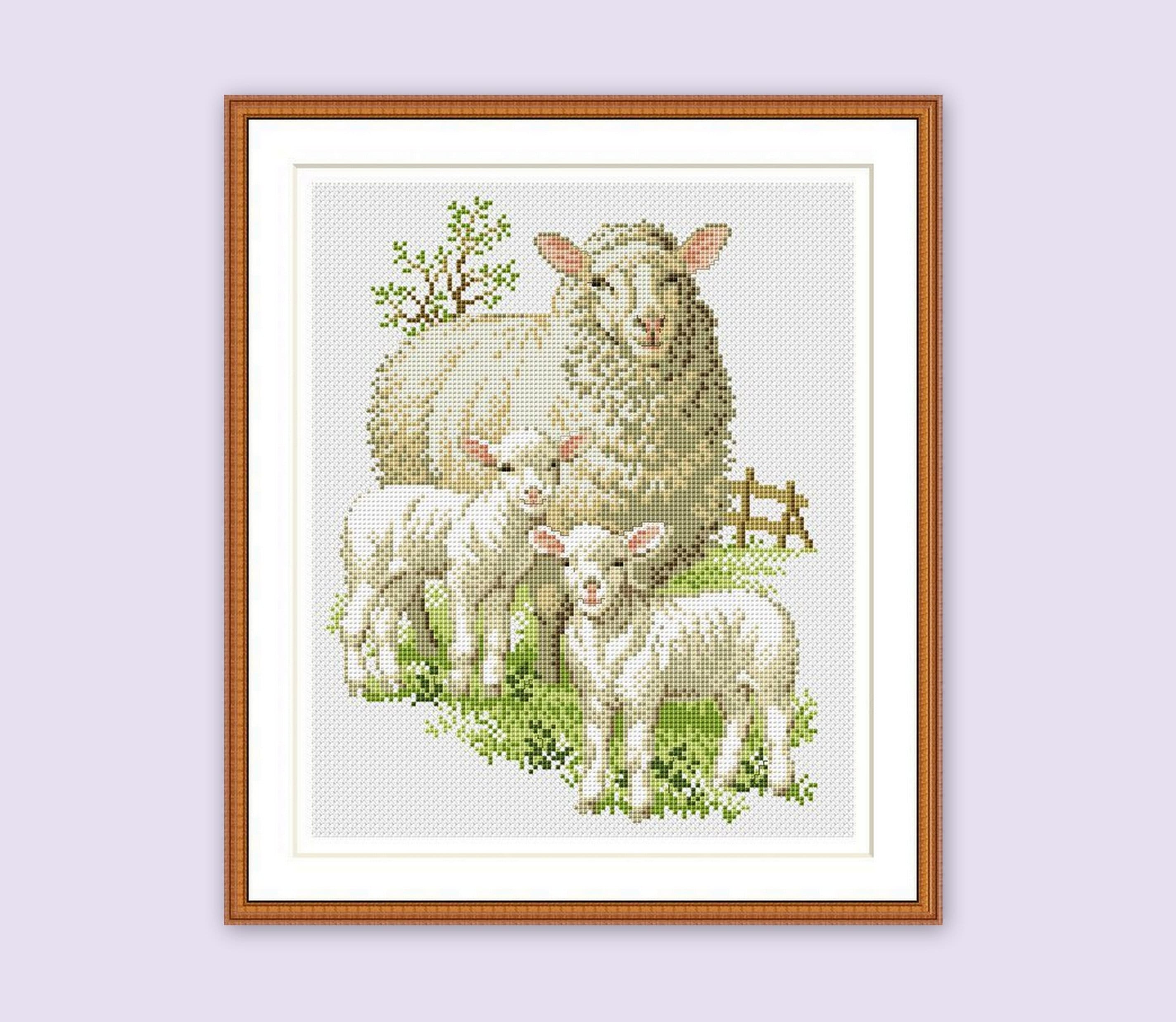 Sheep Cross Stitch Pattern Lamb Farm Domestic Animals Digital | Etsy