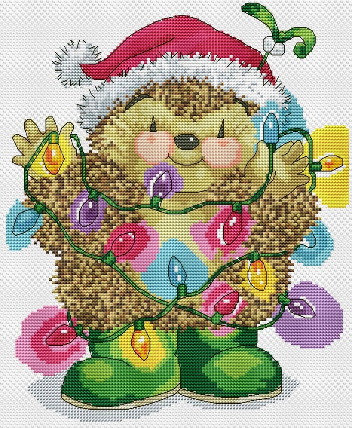 Christmas Animals Cross Stitch Pattern Christmas Scene Cross Etsy
