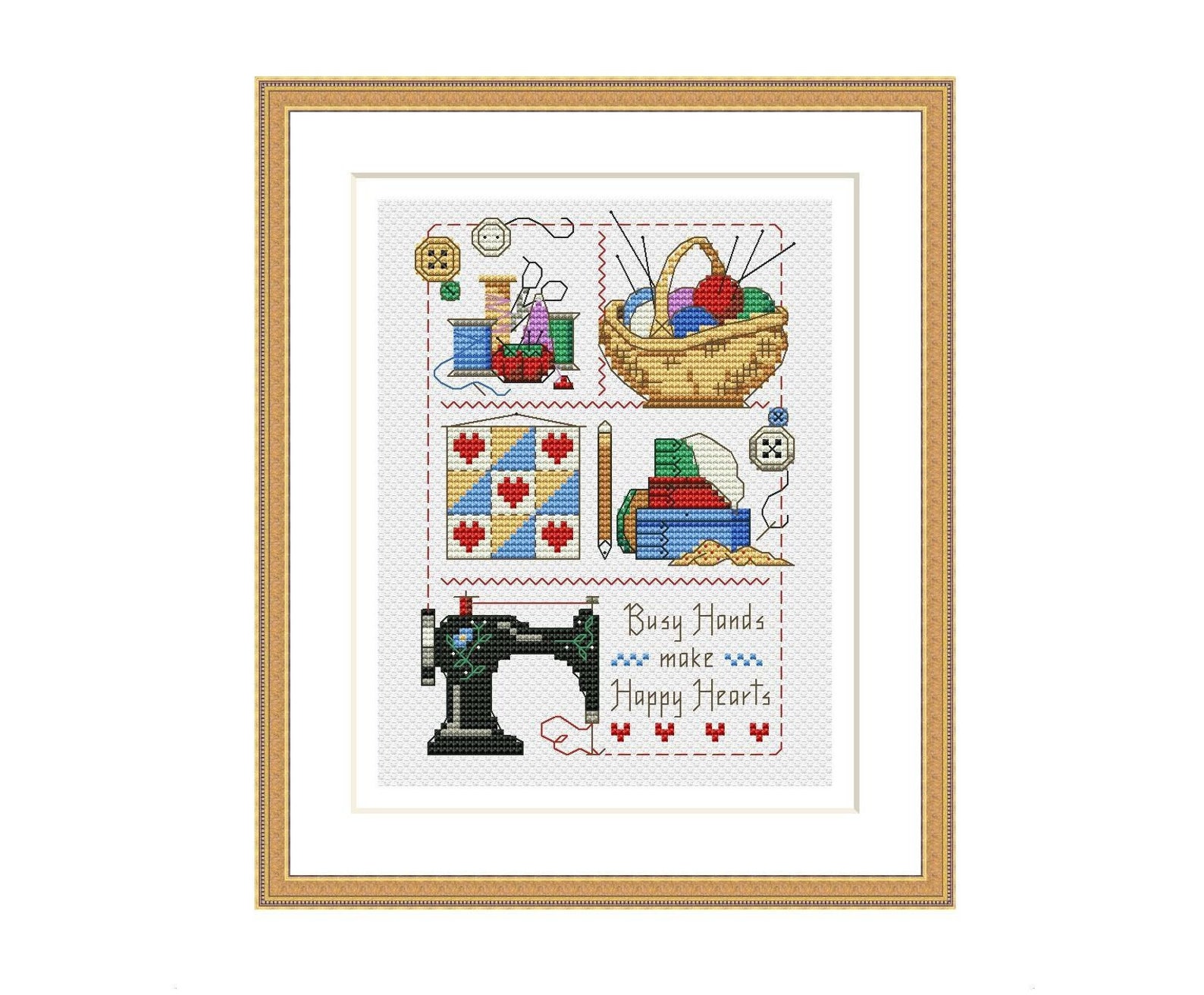 Sew Sampler Cross Stitch Pattern Needlewoman Sewing Machine Etsy