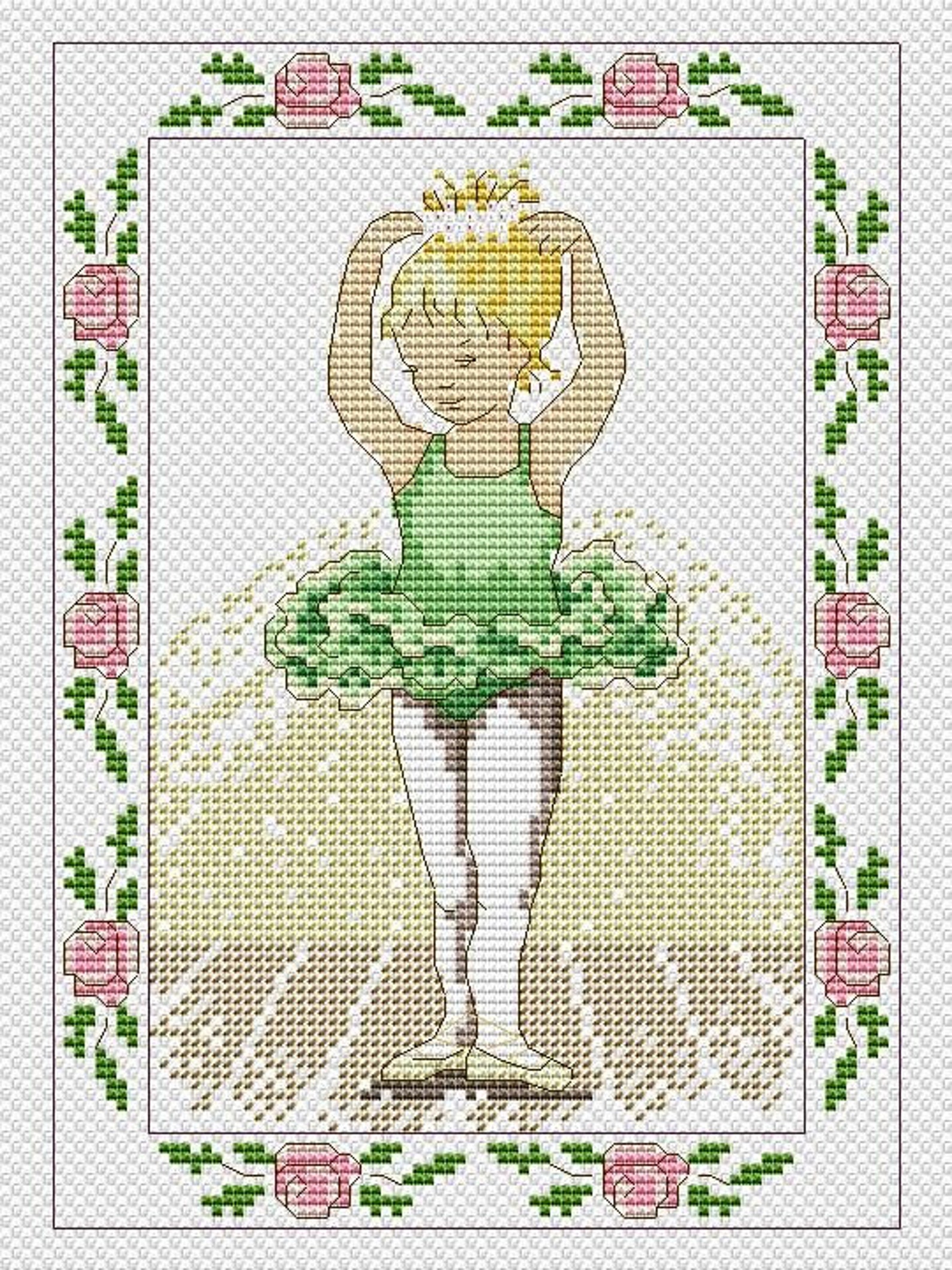 Ballerina Girl Cross Stitch Pattern Ballet Dances Baby Digital Etsy