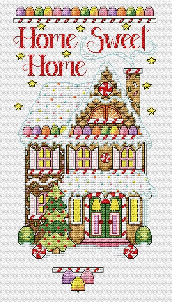 Gingerbread House Cross Stitch Pattern Christmas Banner Home Etsy
