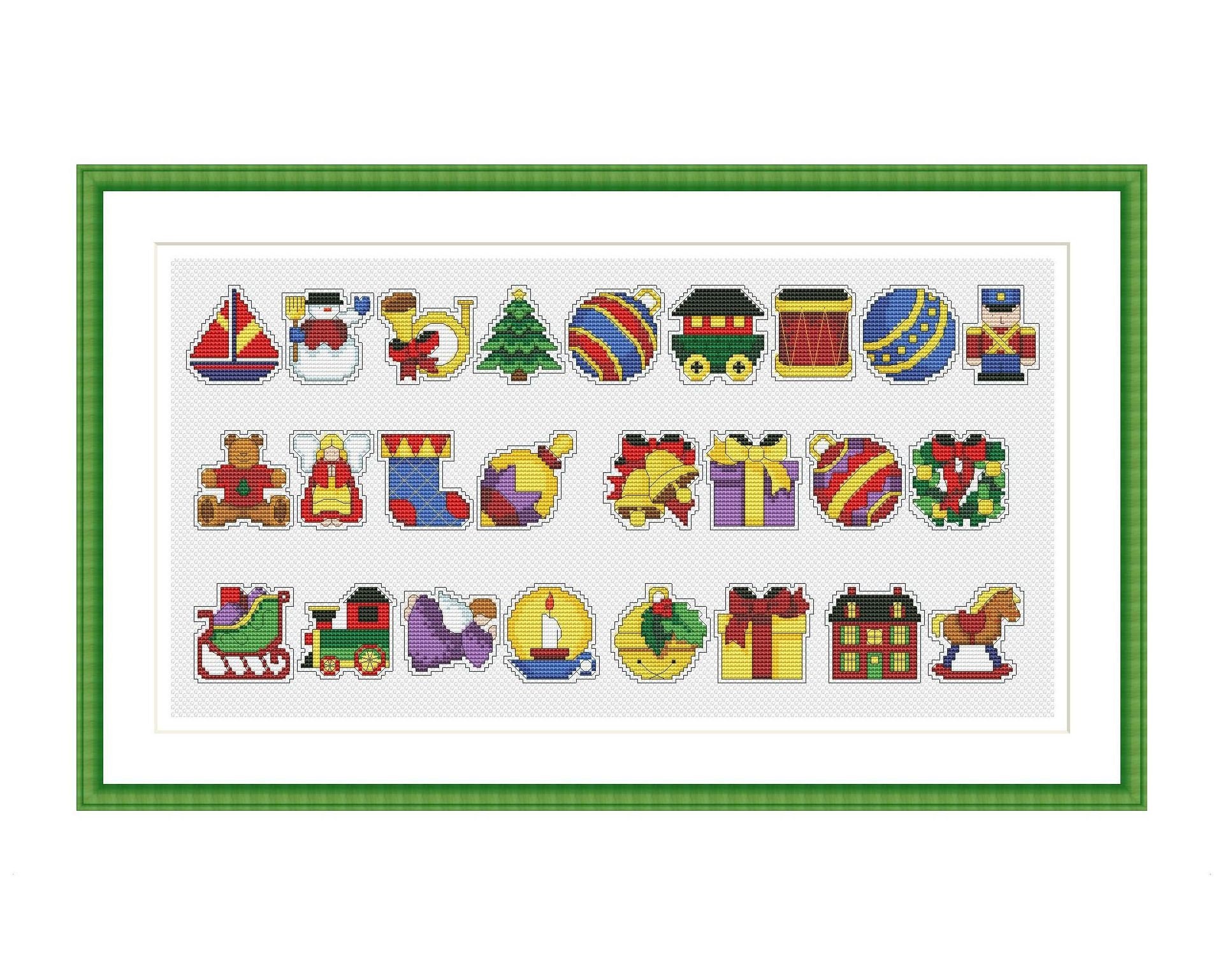 Christmas Ornament Cross Stitch Pattern Miniatures Mini Etsy