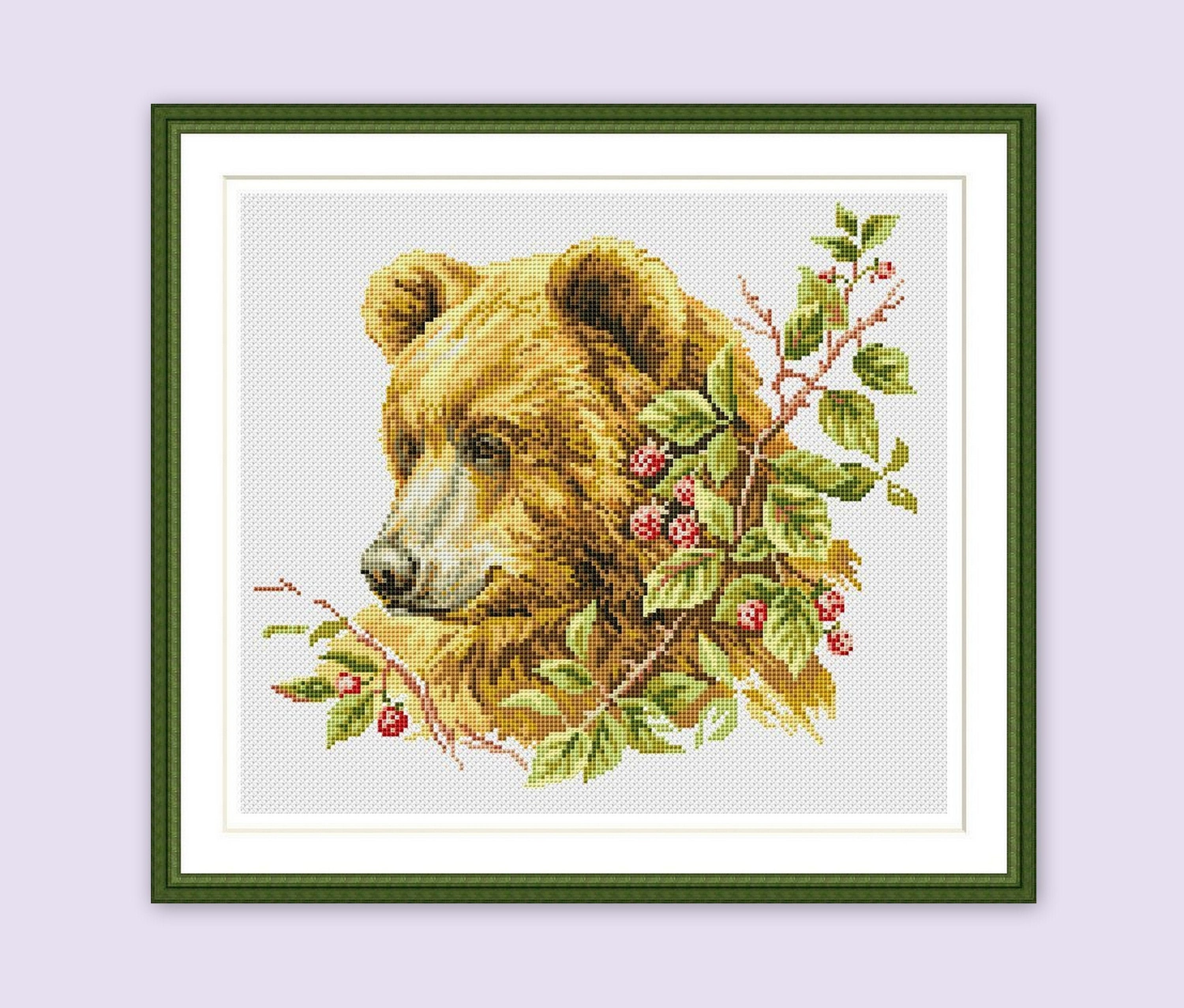 Bear Cross Stitch Pattern Wild Animals Forest Digital DIY - Etsy