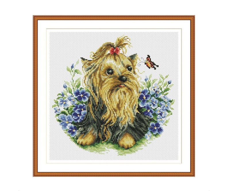 Yorkshire Terrier Cross Stitch Pattern Dog Puppy Digital Etsy