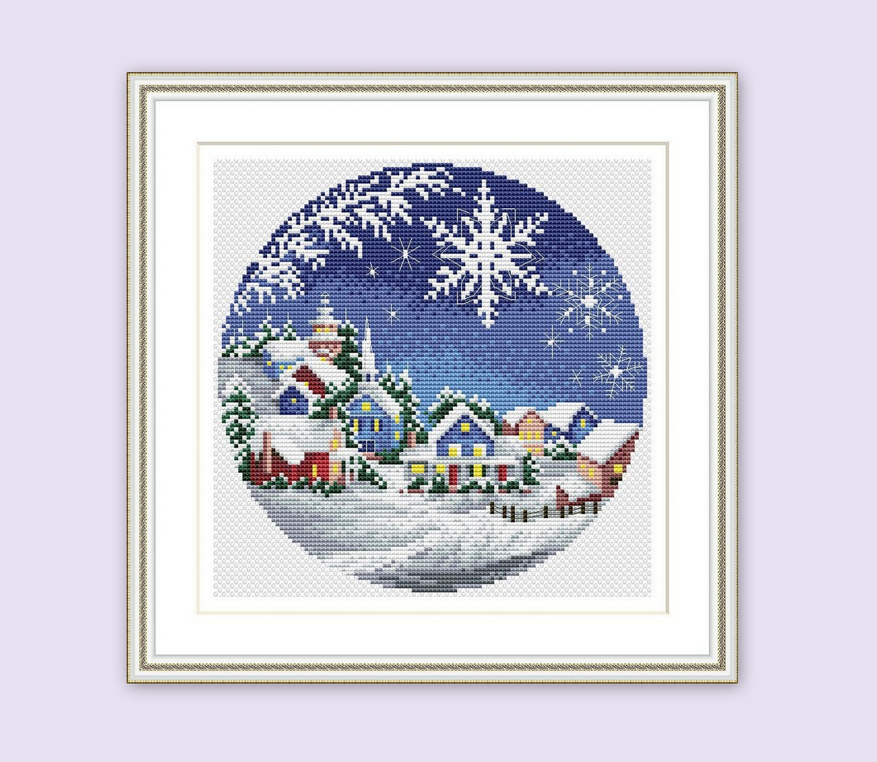 Christmas Houses Cross Stitch Pattern Village Digital DIY Etsy