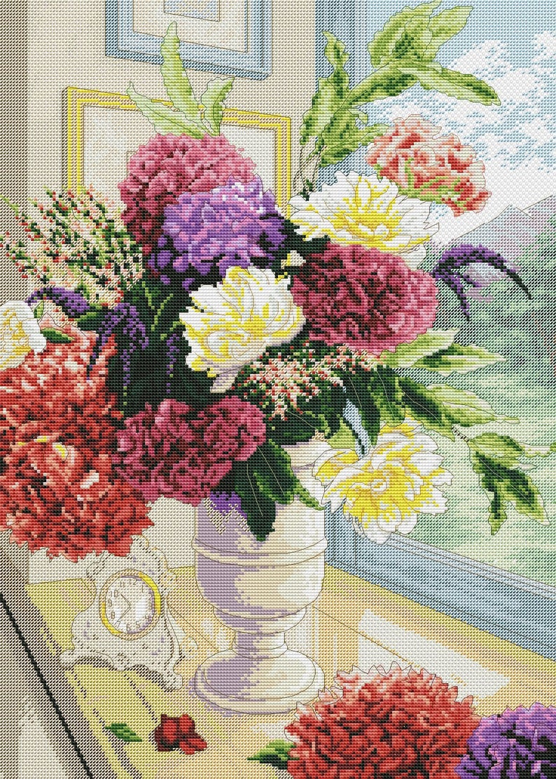 crystal puzzle roses in vase instructions