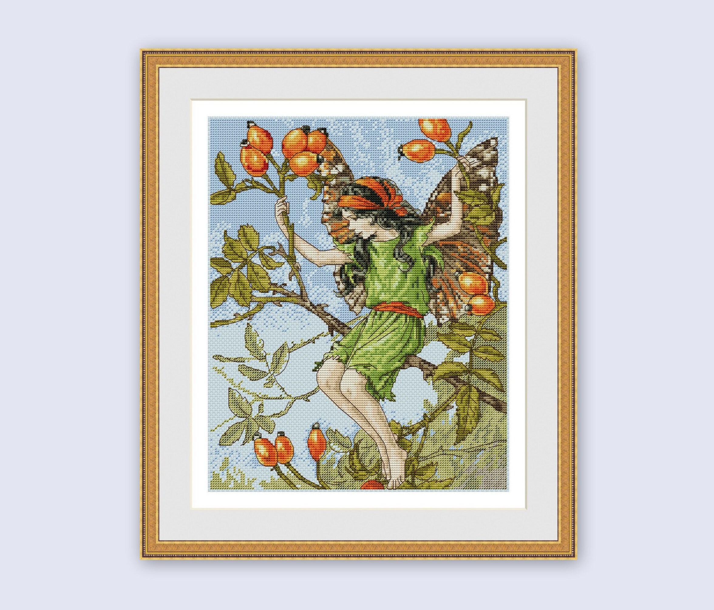 Fairy Garden Cross Stitch Pattern Berries Dog-rose fantasy | Etsy