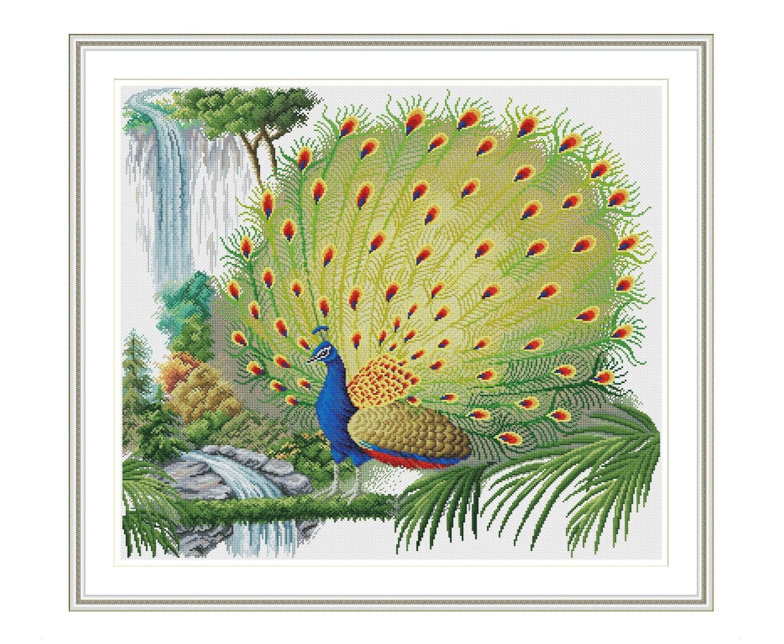 Peacock Cross Stitch Pattern Digital Instant Download PDF Etsy
