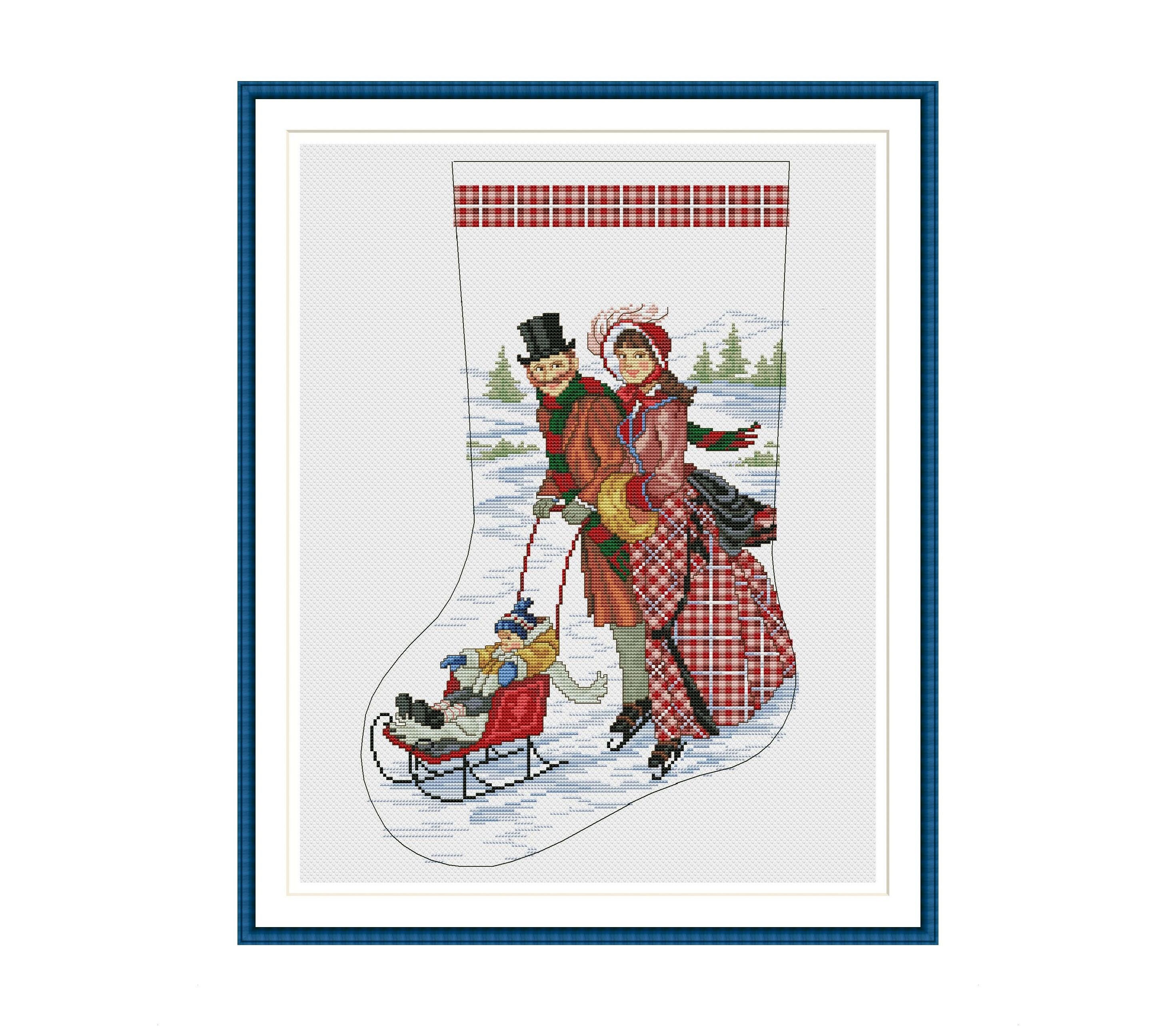 Victorian Christmas Stocking Cross Stitch Pattern Christmas Etsy