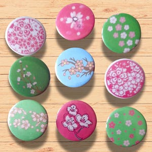 Cherry Blossom-Inspired Cute Pin Badge Collection, Cute Botanical Design - Flower Lover Accessories Spring Flower Pin, Floral Lover Gift