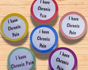 Insignia de concienciación sobre el dolor crónico: Discapacidad oculta, alerta médica (6 colores, 2 tamaños)