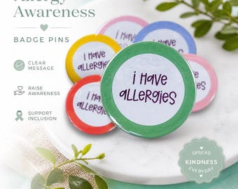 Ich habe Allergien – Badge | Allergikerhinweis Anstecknadel (25 mm-45 mm)