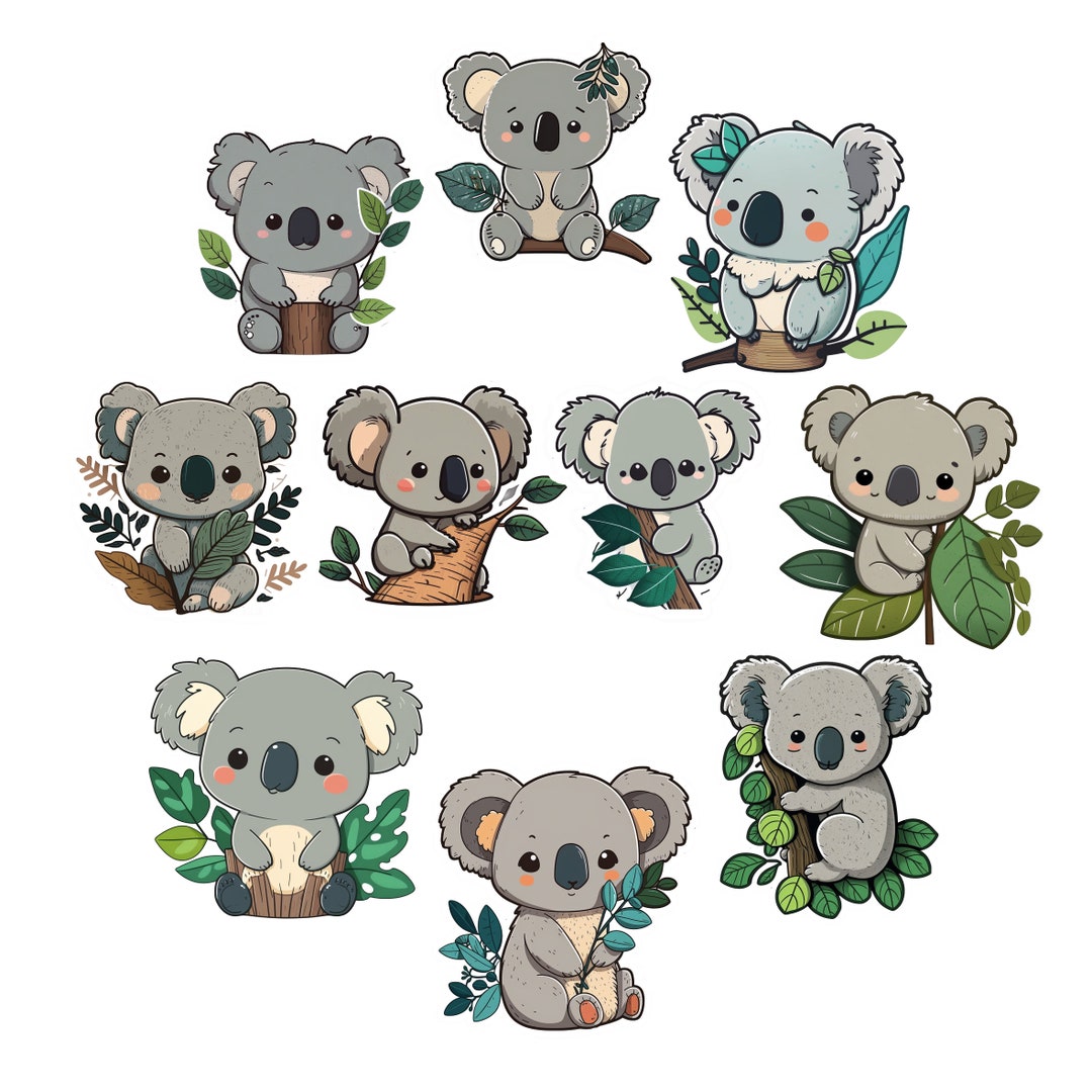 Waterproof Koala Stickers Cute Koala Decals Adorable Etsy
