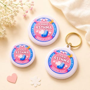 Asthma Medical Alert Badge or Keyring | Inhaler Awareness ID