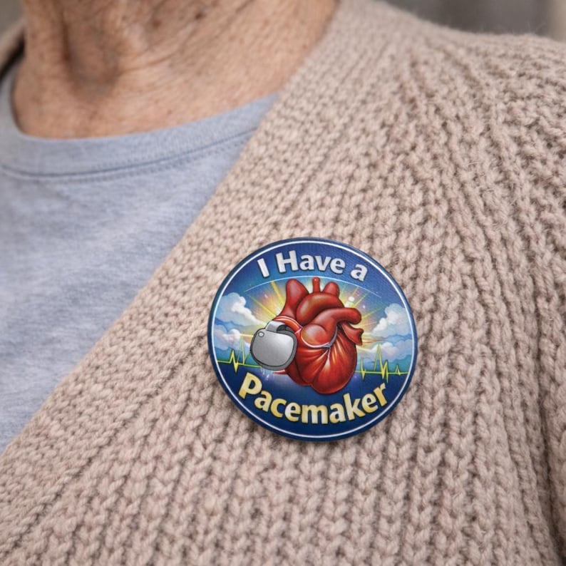 Pacemaker Medical Alert Badge – Heart Condition Awareness Pin – UK ...