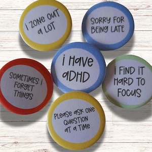 ADHD Awareness Pin Badge Set: Hidden Disability Support - Etsy