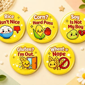 Kawaii-Anstecker oder Schlüsselanhänger für Lebensmittelallergien, Allergie-Warnnadel, niedlicher Anstecker zur medizinischen Aufklärung, Geschenk für Menschen mit Gluten-, Weizen- und Sojaallergie