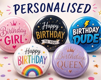 Personalized Birthday Badge | Custom Name & Age Party Favor