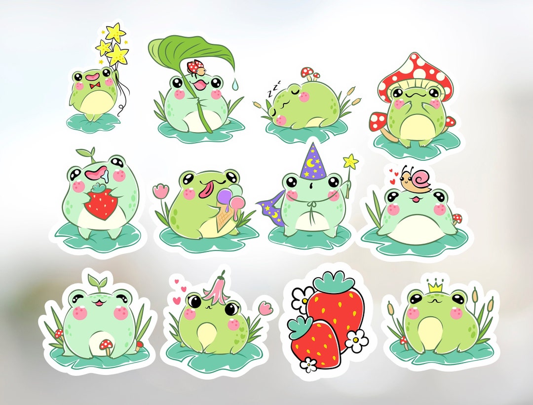 Cute Frog Sticker Pack Perfect for Laptops, Water Bottles, and ...