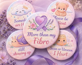 Insignia de concienciación sobre la fibromialgia, pin de apoyo a la discapacidad invisible, regalo para personas con síndrome de Cushing, regalo para personas con dolor crónico