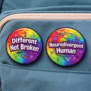 Autism Awareness Badge, Hidden Disability Support, Neurodivergent Communication (45mm Keyring)