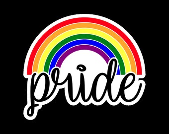 Rainbow Pride Sticker, waterproof LGBTQ stickers, Rainbow stickers