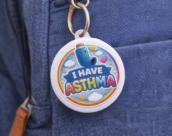 Asthma Medical Alert Badge or Keyring | Inhaler Awareness ID