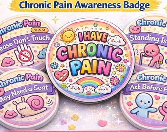 Chronic Pain Badge or Keyring | Invisible Disability Awareness | Spoonie Gift