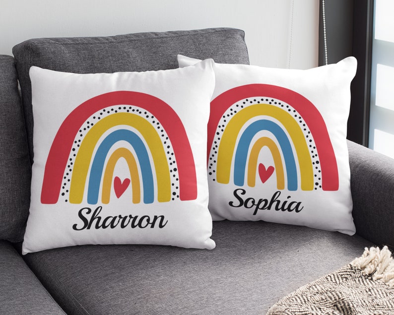Personalized Rainbow Pillow Case Custom Rainbow Pillow Case Etsy